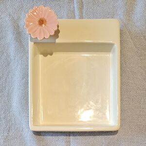 Nora Fleming Pearl Dot Napkin Holder With Pink Flower Power Mini